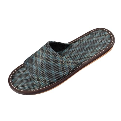 Ksajwzf Grau-schwarze Buffalo-Hausschuhe für Damen und Herren, kariert, Sommer, offene Zehenpartie, Reisehausschuhe, Farbe 22, 33/34 EU von Ksajwzf