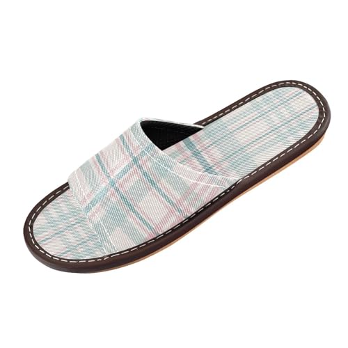 Ksajwzf Grau-schwarze Buffalo-Hausschuhe für Damen und Herren, kariert, Sommer, offene Zehenpartie, Reisehausschuhe, Farbe 6, 40/41 EU von Ksajwzf