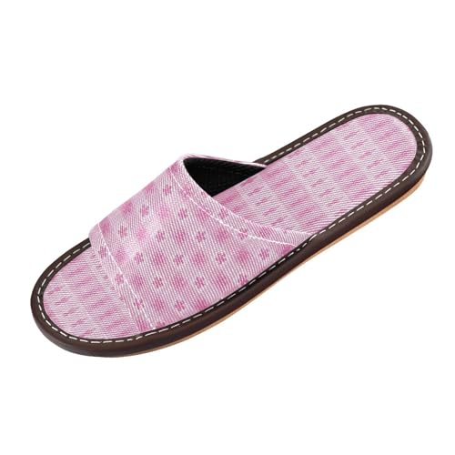 Ksajwzf Hausschuhe für Damen und Herren, kariert, kariert, Sommer, offene Zehenpartie, Reise, Hausschuhe, Rot / Weiß, Farbe 2, 40/41 EU von Ksajwzf