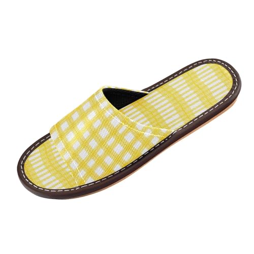 Ksajwzf Hausschuhe für Damen und Herren, kariert, kariert, Sommer, offene Zehenpartie, Reise, Hausschuhe, Rot / Weiß, Farbe 24, 36/37 EU von Ksajwzf