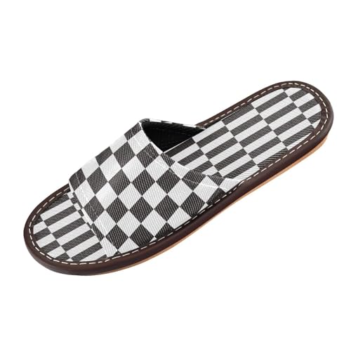 Ksajwzf Hausschuhe für Damen und Herren, kariert, kariert, Sommer, offene Zehenpartie, Reise, Hausschuhe, Rot / Weiß, Farbe 26, 33/34 EU von Ksajwzf