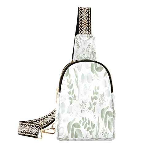 Ksajwzf Kleine Schultertasche, Motiv: grüne Blätter, Zweige und wilde, modische Hüfttasche, Geldbörse für Damen, multi Ksajwzf Kleine Schultertasche, Motiv: grüne Blätter, Zweige und wilde, modische Hüfttasche, Geldbörse für Damen, multi von Ksajwzf
