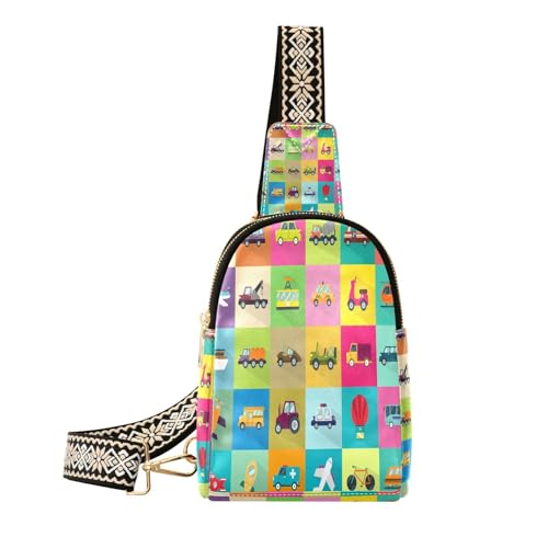 Ksajwzf Kleine Transport-Ikonen-Auto-Tragetasche, Bauchtasche, Crossbody-Tasche, Geschenke für Frauen, modische Hüfttasche, Brusttasche für Damen, multi Ksajwzf Kleine Transport-Ikonen-Auto-Tragetasche, Bauchtasche, Crossbody-Tasche, Geschenke für Frauen, modische Hüfttasche, Brusttasche für Damen, multi von Ksajwzf
