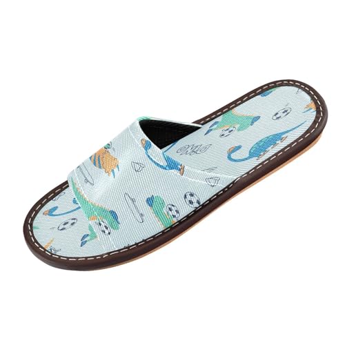 Ksajwzf Süße Dinosaurier-Tennis-Hausschuhe für Damen und Herren, Skateboard-Ball, Sommer, offene Zehenpartie, Reisehausschuhe, multi, 33/34 EU von Ksajwzf