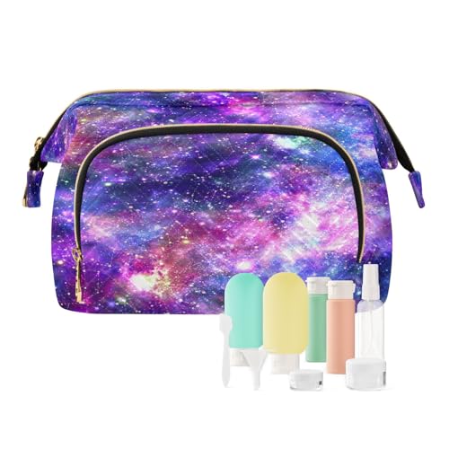 Reise-Kulturbeutel, Kosmetiktasche, Galaxie, violetter Nebel für Damen, Herren, Mädchen, Sonnensystem, platzsparend, wasserdicht, für Reisen, multi, Kosmetikkoffer von Ksajwzf