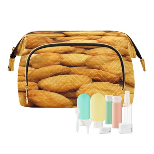 Reise-Kulturbeutel, Kosmetiktasche, Huhn-Nuggets für Damen, Herren, Mädchen, Hühner-Nuggets, wasserdicht, Make-up-Kosmetik-Organizer, Tasche für Reiseutensilien, multi, Kosmetikkoffer von Ksajwzf