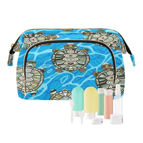 Reise-Kulturbeutel, Kosmetiktasche, Schildkröte für Damen, Herren, Mädchen, Strand, wasserdicht, Make-up-Kosmetik-Organizer, Tasche für Reiseutensilien, multi, Kosmetikkoffer von Ksajwzf