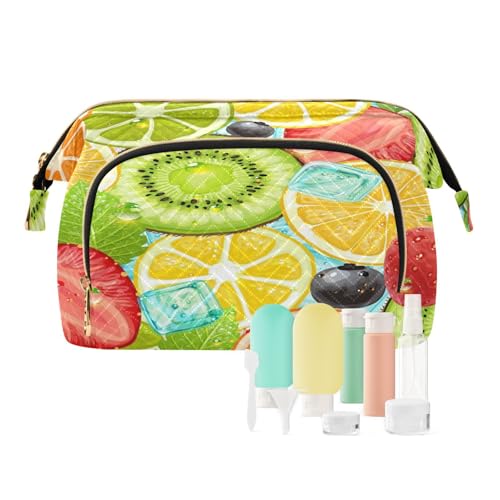Reise-Kulturbeutel, Kosmetiktasche, Sommer, Erdbeere für Damen, Herren, Mädchen, Kirschzitrone, wasserdicht, Make-up-Kosmetik-Organizer, Tasche für Reiseutensilien, multi, Kosmetikkoffer von Ksajwzf