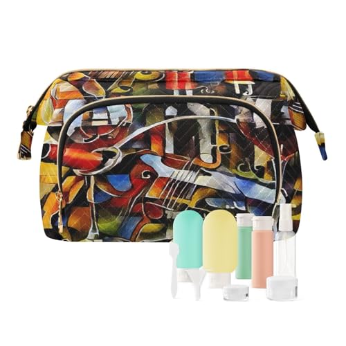 Reise-Kulturbeutel, Kosmetiktasche, Vintage-Stil, Weinbecher, Kunst, Malerei für Damen, Herren, Mädchen, Aquarellglas, wasserdicht, Make-up-Kosmetik-Organizer, Tasche für Reiseutensilien, multi, von Ksajwzf