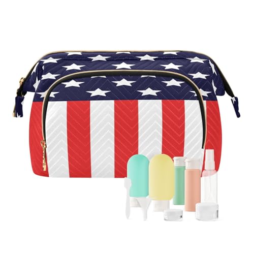 Reise-Kulturbeutel, Kosmetiktasche, amerikanische USA-Flagge, für Damen, Herren, Mädchen, amerikanische USA-Flagge, wasserdicht, Make-up-Kosmetik-Organizer, Tasche für Reiseutensilien, multi, von Ksajwzf