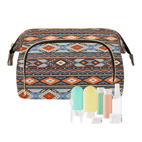 Reise-Kulturbeutel, Kosmetiktasche, ethnisches Boho-Ornament für Damen, Herren, Mädchen, Mandala, wasserdicht, Make-up-Kosmetik-Organizer, Tasche für Reiseutensilien, multi, Kosmetikkoffer von Ksajwzf