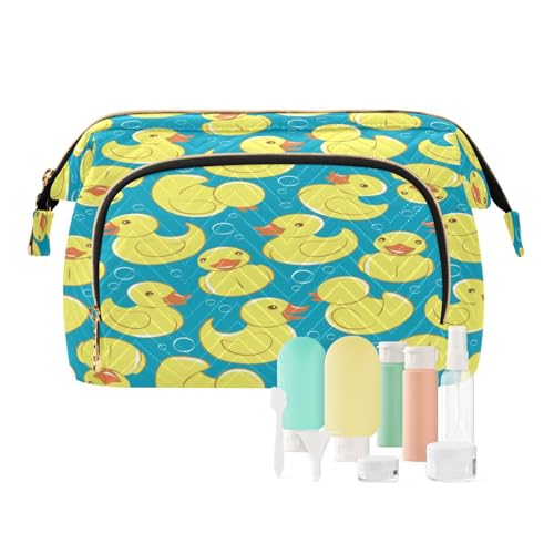 Reise-Kulturbeutel, Kosmetiktasche, gelbe Gummiblasen für Damen, Herren, Mädchen, Tier, wasserdicht, Make-up-Kosmetik-Wasch-Organizer, Tasche für Reiseutensilien, multi, Kosmetikkoffer von Ksajwzf