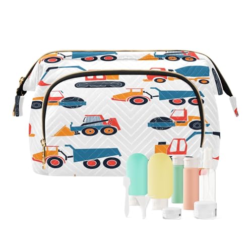 Reise-Kulturbeutel, Kosmetiktasche, niedlicher Kranichautos für Damen, Herren, Mädchen, Bagger, wasserdicht, Make-up-Kosmetik-Wasch-Organizer-Tasche für Reiseutensilien, multi, Kosmetikkoffer von Ksajwzf