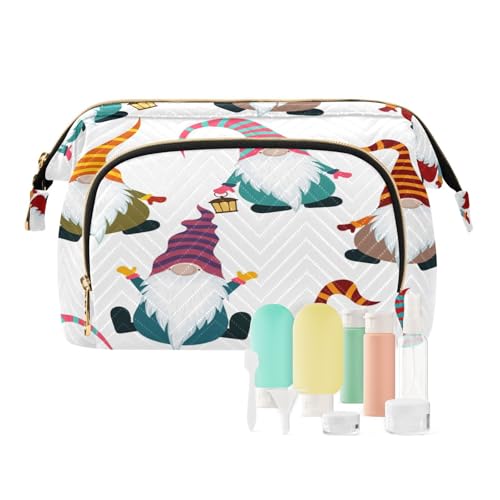 Reise-Kulturbeutel, Kosmetiktasche, skandinavischer Weihnachtswichtel für Damen, Herren, Mädchen, Weihnachten, wasserdicht, Make-up-Kosmetik-Organizer, Tasche für Reiseutensilien, multi, von Ksajwzf