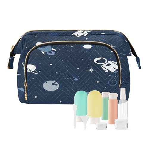 Reise Kulturbeutel Kosmetik Make-up Tasche Galaxy Raumschiff für Frauen Männer Mädchen, Nebula Universum Wasserdichte Make-up Kosmetik Waschen Organizer Tasche für Reise Essentials, Mehrfarbig,, von Ksajwzf