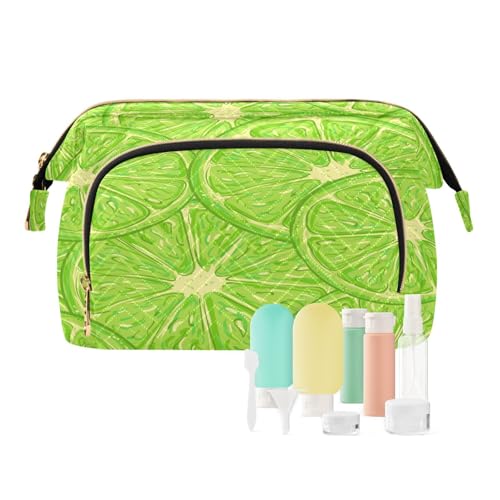 Reisetücher kosmetische Make-up Tasche Lindengrün Zitrone Zitrusfrüchte für Frauen Männer Mädchen, Sommer Obst wasserdicht Make-up kosmetische waschen Organisationstasche für Reisen Notwendigkeiten, Reisetücher kosmetische Make-up Tasche Lindengrün Zitrone Zitrusfrüchte für Frauen Männer Mädchen, Sommer Obst wasserdicht Make-up kosmetische waschen Organisationstasche für Reisen Notwendigkeiten, von Ksajwzf