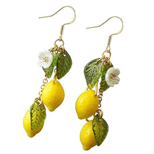 Elegante Obst Themen Ohrringe Bequeme Verschleiß Tragbarer Designs Schmuckzubehör Für Tägliche Stilvolle Outfits Handcraft Lemon Ohrringe von Ksikdeg