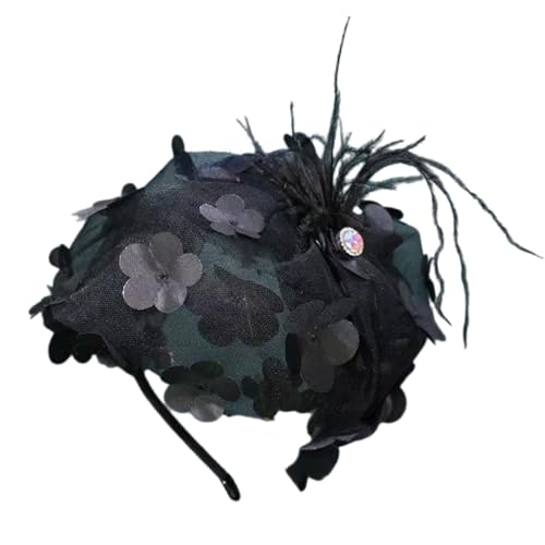 Fascinator Stirnband Hut für Frauen mit gefiederten Blumen Haarschmuck Kopfschmuck Haarschmuck Kopfbedeckung für Party von Ksikdeg