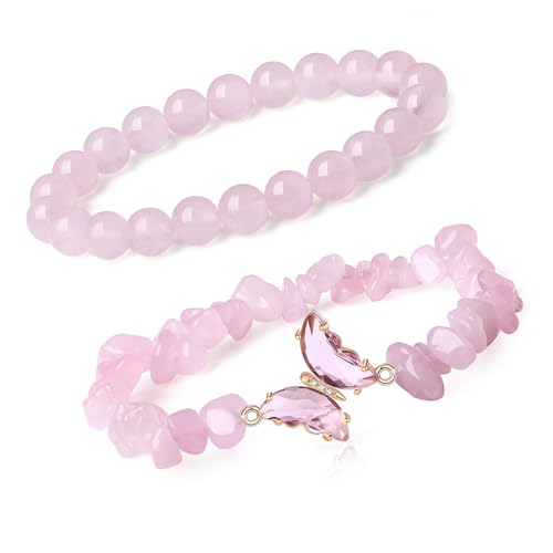 Ksikdeg 2 Stück Kristall Schmetterling Anhänger Armband Set Trendy Kristall Perlen Schmetterling Armband Zubehör für Stile, 8*8*1, Stein Ksikdeg 2 Stück Kristall Schmetterling Anhänger Armband Set Trendy Kristall Perlen Schmetterling Armband Zubehör für Stile, 8*8*1, Stein von Ksikdeg
