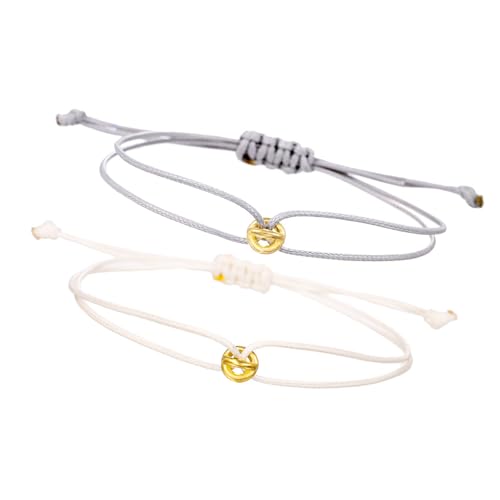 Ksikdeg 2 Stück Paar Armbänder Glücksbringer Perlen Handkette Verstellbar Handgefertigt Wristchain Geflochtenes Seil Wristchain von Ksikdeg