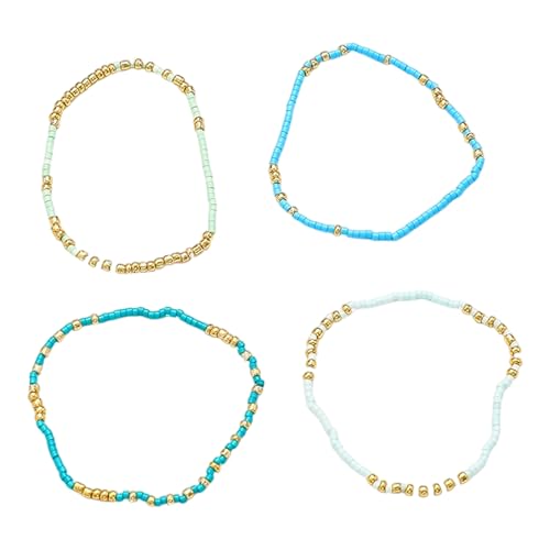 Ksikdeg 4 handgefertigte Armbänder mit einfachen Strandstilen mit stabilen Perlen für modische, 3.9x2.73in, CCB+MiZhu Ksikdeg 4 handgefertigte Armbänder mit einfachen Strandstilen mit stabilen Perlen für modische, 3.9x2.73in, CCB+MiZhu von Ksikdeg