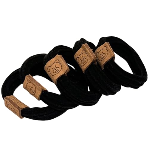 Ksikdeg 5 Stück elastische Haargummis, einfache Haargummis, Bären-Haarringe, bezaubernd, einfaches Haargummi von Ksikdeg