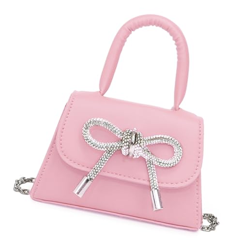 Ksikdeg Bowknot Entwirft Kleine Handtasche Modische Color Crossbody Taschen PU Lederklappe Quadratische Umhängetasche Für Frauen Feste Farben Geldbeutel von Ksikdeg