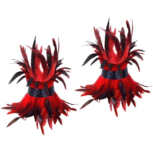 Ksikdeg Federed Trimmed Knöchelmanschetten Frauen Kostümzubehör Für Gothic Partys Event Und Modedarstellungen Verstellbare Goth Foot Chain Für Cosplay Event von Ksikdeg