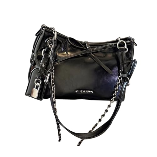 Ksikdeg Geräumige PU-Handtasche, verstellbarer langer Riemen, Umhängetasche, Crossbody-Tasche mit Schleifen, Verzierung, lässig bis Abschlussball, große Kapazität, PU-Handtasche, Schwarz , One Size Ksikdeg Geräumige PU-Handtasche, verstellbarer langer Riemen, Umhängetasche, Crossbody-Tasche mit Schleifen, Verzierung, lässig bis Abschlussball, große Kapazität, PU-Handtasche, Schwarz , One Size von Ksikdeg