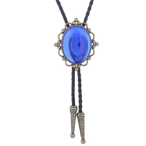 Ksikdeg Ovaler Vintage-Stein-Anhänger, Bolotie, Western-Stil, künstliches geflochtenes Lederseil, Krawatte, Schmuck, Hemd, Halsband, Kette, Length 100cm, Metall Ksikdeg Ovaler Vintage-Stein-Anhänger, Bolotie, Western-Stil, künstliches geflochtenes Lederseil, Krawatte, Schmuck, Hemd, Halsband, Kette, Length 100cm, Metall von Ksikdeg