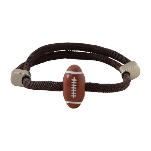 Ksikdeg Verstellbares Mehrzweck-Armband, 4 mm, modisches Accessoire für Herren, mit Rugby-Stilen in schlichtem Stil, Gemischte Materialien von Ksikdeg