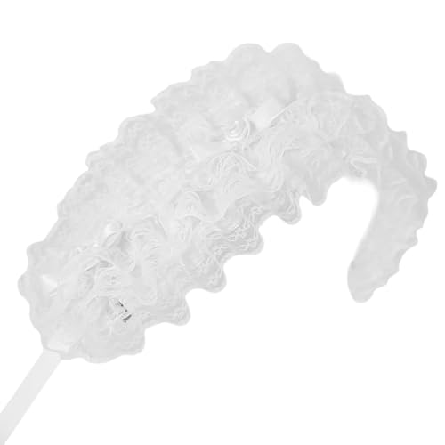 Mädchen Rüschen Band Kopfbedeckung Schleifen Spitzenbesatz Cosplay Stirnbänder Dienstmädchen Volant Rosette Ornamente von Ksikdeg