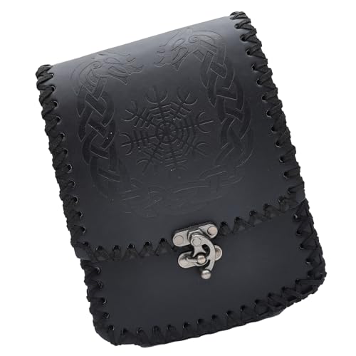 Mittelalterliche Gürteltasche Hüfttasche Kleingeldbörse PU-Leder Gürteltaschen Kleine Geldbörse Cosplay Münzbeutel für Männer Frauen, D von Ksikdeg