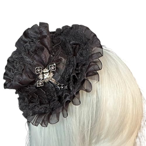 Modischer Haarschmuck mit Spitzen-Design, mit Hut-Funktionalität, Cosplay-Haarspange zur Verschönerung jeder Frisur oder jedes Outfit Modischer Haarschmuck mit Spitzen-Design, mit Hut-Funktionalität, Cosplay-Haarspange zur Verschönerung jeder Frisur oder jedes Outfit von Ksikdeg