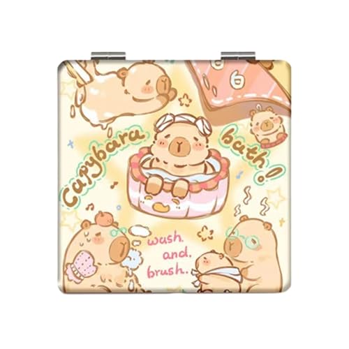 Reisefreundliche Taschenspiegel, Miniatur-Kosmetikspiegel, mit doppelseitigen Seiten, für Damen und Mädchen, Reise-Make-up, a von Ksikdeg