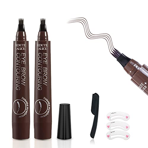 Augenbrauenstift, Ksndurn 2 Stück Dunkelbrauner Eyebrow Pencil – Wasserfester Augenbrauen-Tattoo-Stift mit Mikro-Gabelspitze, natürlich aussehende Augenbrauen Augenbrauenstift, Ksndurn 2 Stück Dunkelbrauner Eyebrow Pencil – Wasserfester Augenbrauen-Tattoo-Stift mit Mikro-Gabelspitze, natürlich aussehende Augenbrauen von Ksndurn