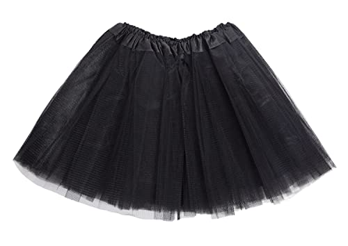 Ksnnrsng Damen Tüllrock Tütü Rock Tutu Röcke Schick Kleid Ballett Petticoat 50er Jahre Party zum Abend Erwachsene Weihnachten (Schwarz) von Ksnnrsng