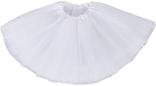 Ksnnrsng Damen Tütü Rock Minirock 3 or 5 Lagen Petticoat Tanzkleid Dehnbaren Tutu Rock Ballettrock Tüllrock für Party (Weiß) von Ksnnrsng