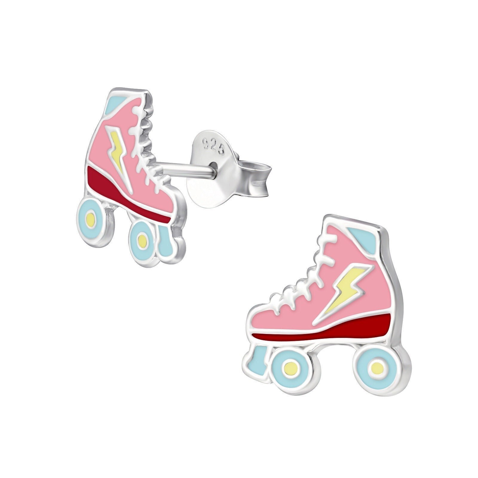 Rollschuh Ohrstecker Mit Epoxy/Roller Blades/Kinder Ohrringe/Schmuck/Mode Ohrstecker/Mädchen/925 Sterling Silber/Bar Ohrstecker/Kinder/Roller Rink von KstudzShop