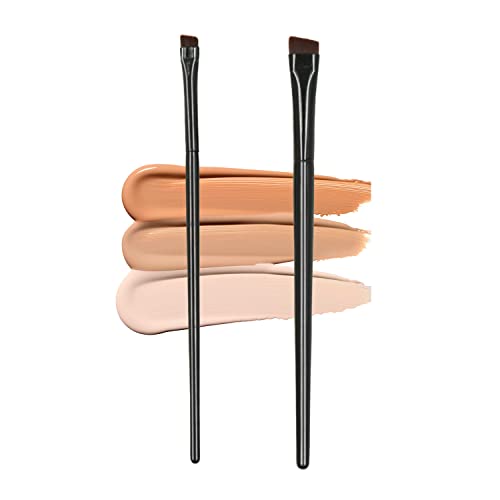 Ksvsonrvi Make-up-Pinsel, 2-teilig: Fein abgewinkelter Augenbrauen Färbebürste & Ultra dünner Eyeliner Pinsel, Kosmetik Werkzeug von Ksvsonrvi