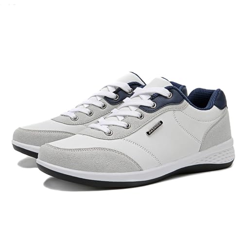Kswlwccpp Sportschuhe Herren: Elegant Atmungsaktiv Outdoor Laufschuhe Turnschuhe mit Schnürung Orthopädische Extra Breit Flach Freizeitschuhe Leder Sneaker Leicht Running Walkingschuhe von Kswlwccpp