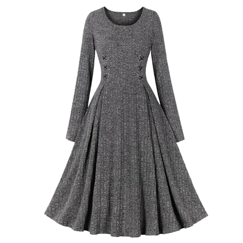 Damen Kleider Winter Langarm Elegant A Linien Strick Freizeitkleid Winterkleid Große Größen Lang Curvy Sexy Damen Kleider Winter Kleider Warm Locker Pulloverkleid Strickkleid von Kswlwccpp