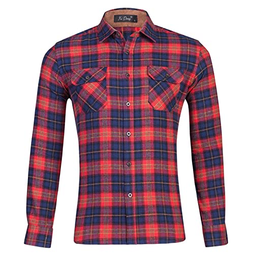 Freizeithemden Für Herren Regular Fit 4Xl Bügelfrei Winter Herren Hemd Flanellhemd Flanell Extra Lang Casual Langarm Holzfällerhemd Herren Hemden Elegant Gefüttert Kariertes Hemd Freizeithemden von Kswlwccpp