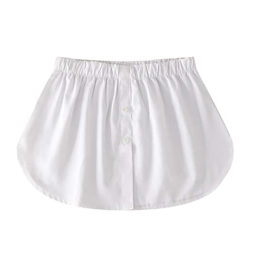 Hemdverlängerung Damen, Elegant Große Größen Extender Weiß Hemdverlängerung Blusenverlängerung Unterzie Unterteil Einsatz mit Knöpfen Verlängerung Unterziehbluse Blusenrock XXl Blusen Rock Unterrock von Kswlwccpp