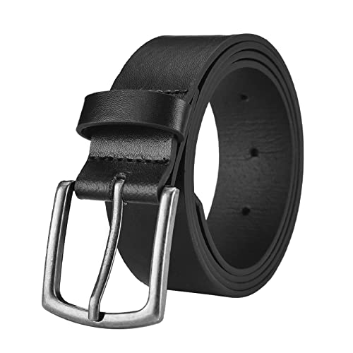 Herren Gürtel Elastisch Vintage Stufenlos Verstellbar mit Schnalle Herren Gürtel Leder Gürtel Automatik Lang Breit 125 Cm Arbeitsgürtel Leather Belt Schwarz Ohne Löcher Ledergürtel Herren-Gürtel von Kswlwccpp