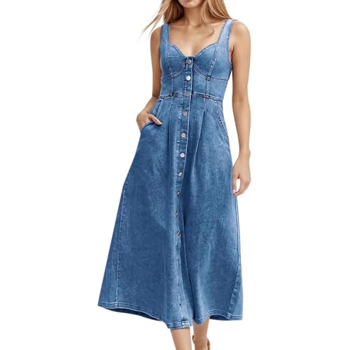Jeanskleid Damen Lang: Elegant A Linie Leicht Und Luftig Sexy Kleid Maxikleid Sommer Schick Große Größen Armellos Sommerkleid Strandkleid Schwarz Curvy Sommerkleider Boho Kleid Jeanskleid Damen Lang: Elegant A Linie Leicht Und Luftig Sexy Kleid Maxikleid Sommer Schick Große Größen Armellos Sommerkleid Strandkleid Schwarz Curvy Sommerkleider Boho Kleid von Kswlwccpp