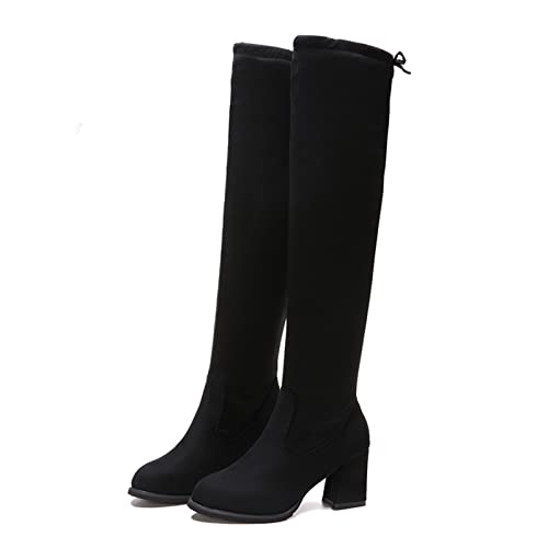 Kniehohe Stiefel Damen: Elegant Sexy Winter Warm Winterstiefel Overknees Stiefel mit Absatz Weitschaft Schwarz Stretch Knee High Boots Plateau Stiefel Hoch Weite Kniehohe Stiefel Damen Stiefel Kniehohe Stiefel Damen: Elegant Sexy Winter Warm Winterstiefel Overknees Stiefel mit Absatz Weitschaft Schwarz Stretch Knee High Boots Plateau Stiefel Hoch Weite Kniehohe Stiefel Damen Stiefel von Kswlwccpp