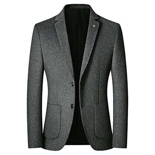 Kswlwccpp Blazer Herren Business 4Xl Wolle Wintermantel Wollmantel Schwarz Winter Warm Kurzmantel Trenchcoat Slim Fit Zweireihig Outdoor Stehkragen Herren-Mäntel Männer Jacken von Kswlwccpp