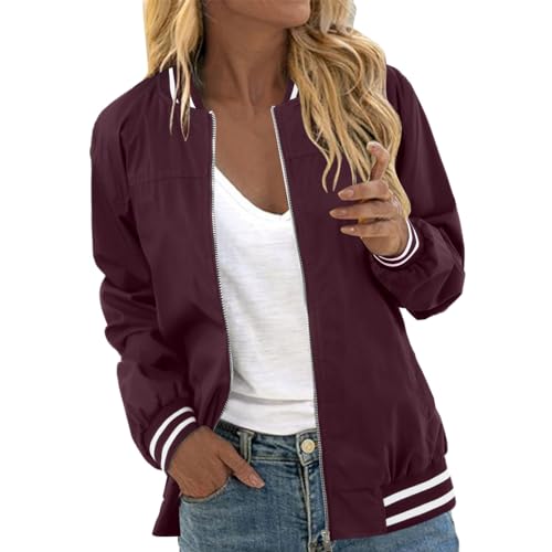Kswlwccpp Blouson Jacke Damen: Langarm Zip Up Übergang Frühlingsjacke Leicht Elegant Bomberjacke College Jacke Frühling Schwarz Casual Damen-Jacken Übergangsjacke Kswlwccpp Blouson Jacke Damen: Langarm Zip Up Übergang Frühlingsjacke Leicht Elegant Bomberjacke College Jacke Frühling Schwarz Casual Damen-Jacken Übergangsjacke von Kswlwccpp