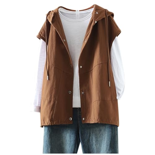 Kswlwccpp Dünne Weste Damen Große Größen Frühling Sommer Sommerweste Sweatweste Sport Lang Gesteppt Ärmellose Weste Arbeitsweste Leicht Elegant Damenwesten Sportweste von Kswlwccpp